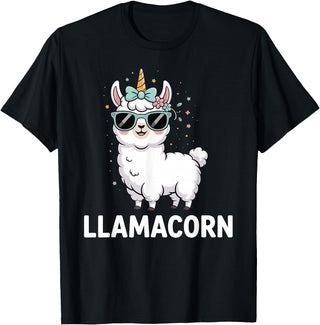 Funny Llamacorn Lover Llama Design Llamacorn Funny Llama Unicorn For Girls Kids Lover Llamacorn T-Shirt - Black