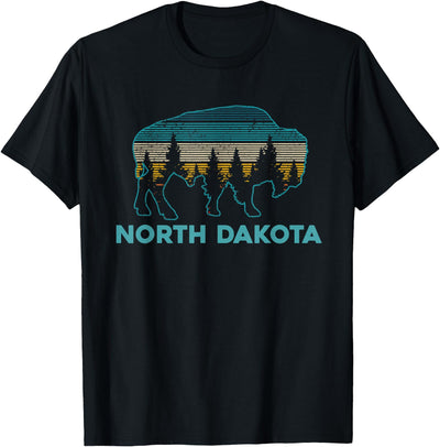 Cow North Dakota Bison Vintage American Buffalo Souvenir Souvenirs T-Shirt