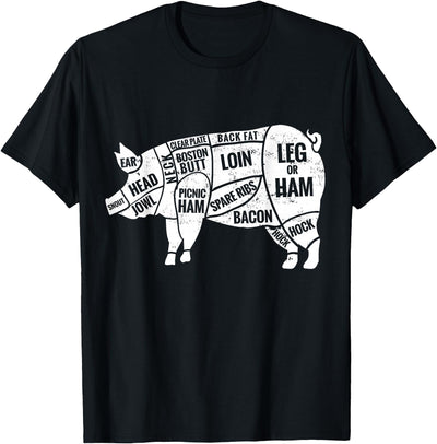 Pig and Pork Diagram , Butcher , Bacon T-Shirt