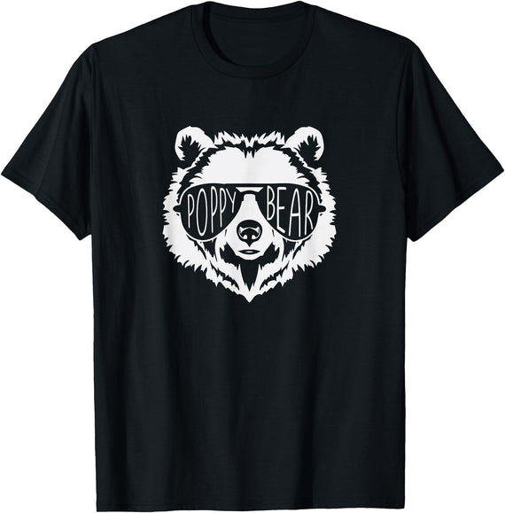 poppy Bear Family Apparel Poppy Bear Face with Sunglasses T-Shirt - Black