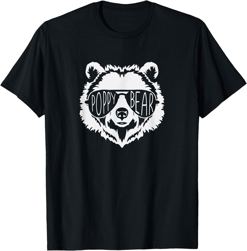 poppy Bear Family Apparel Poppy Bear Face with Sunglasses T-Shirt - Black
