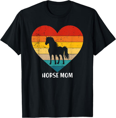 Cute Pet Mom Horse Lovers Mothers Day Outfit Retro Vintage Horse Mom Mother's Day Animal Lover T-Shirt