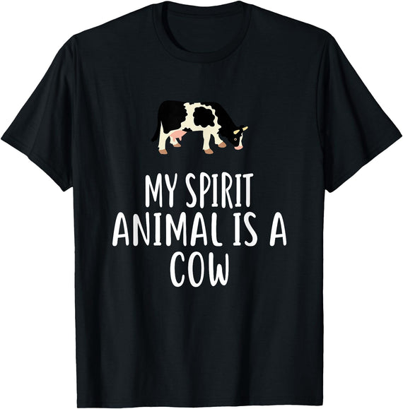COW Designs By ShirtZilla My Spirit Animal Is A COW T-Shirt Funny COWS T-Shirt - Black