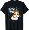 Guinea Pig Birthday by Joy Haus Guinea Pig Birthday Party Wheek Kid 10 Year Old 10th Outfit T-Shirt - Black