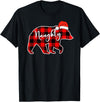 Naughty or Nice Matching Shirts Naughty or Nice Christmas Couple Naughty Bear Red Plaid T-Shirt - Black