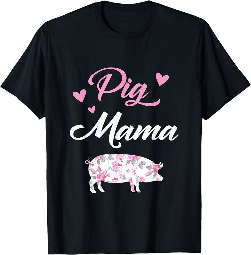 Funny Pig Lover Piggy Squad Gift For Women Pig Mama Funny Pig Mom Gift For Women Piggy Squad T-Shirt - Black