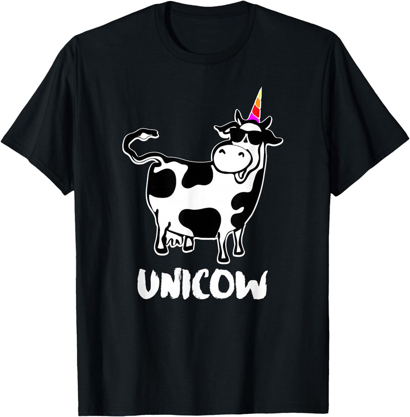 Cool Cow Lover Shirts & Funny Dairy Farmer Gifts Unicow. Cute Dairy Cow Farmer Shirt Funny Cow Lover Gift T-Shirt - Black