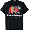 Lake George NY Bear Tie Dye New York Vacation T-Shirt - Black