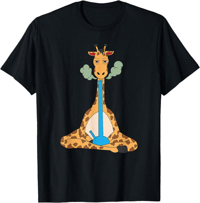 Funny Giraffe Tuxedo Bong Meditating T-Shirt
