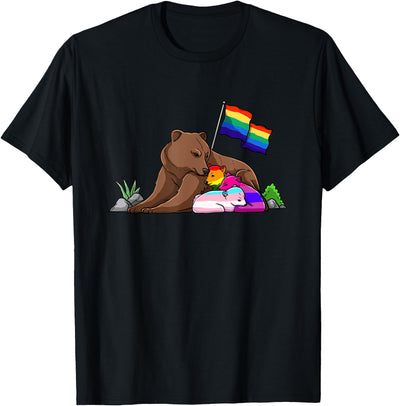 Bear Mom Free Hug LGBT Gay Transgender Pride Accepting T-Shirt