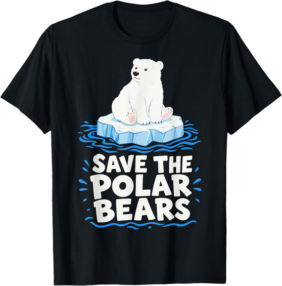 Polar Bear Lover Gifts & Tees Save The Polar Bears T-Shirt - Black