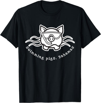 Bahamas Swimming Pigs Bahamas Swimming Pig with Mask and Snorkel T-Shirt