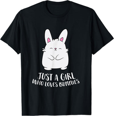 Just a Girl Who Loves Bunnies Round Bunny T-Shirt