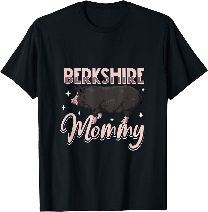 Creative Berkshire Pig designs Berkshire Pig Mommy T-Shirt - Black