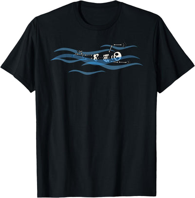 Funny Skeleton And Swimming Lovers Designs Halloween Skeleton Swimmer | All Hallows' Eve Gift T-Shirt