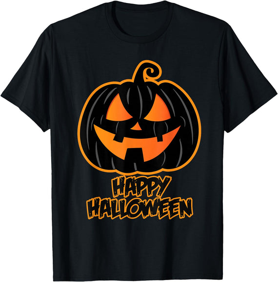 Pumpkin Halloween Party Design Happy Halloween for Men and Women - Pumpkin Halloween T-Shirt - Black