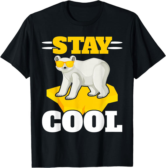 Polar Bear Antartica Arctic SteMi Apparel Stay Cool Polar Bear Arctic Animal Ice Bear Lover T-Shirt - Black