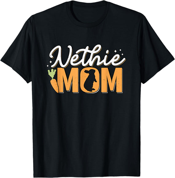Netherlands Dwarf Rabbit Nethie Mom Bunny Mama Rabbit Dad T-Shirt in Black