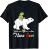 Cute Nana Bear Autism Awareness Graphic Cute Nana Bear Autism Awareness Autistic Family Lover T-Shirt - Black
