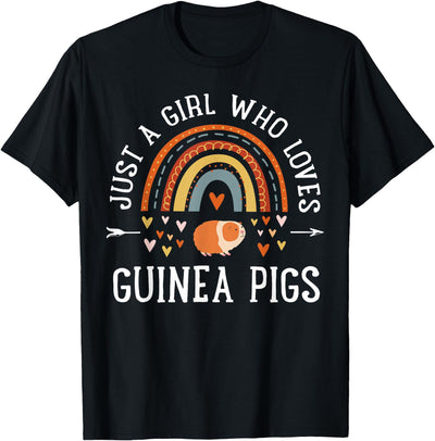Just A Girl Who Loves Guinea Pigs Rainbow Gifts Cavy Lover T-Shirt