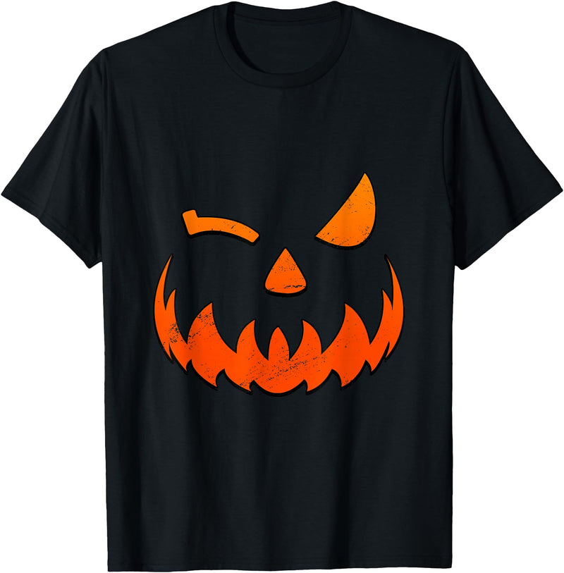 Halloween Costume Gifts Happy Halloween Pumpkin Face T-Shirt - Black