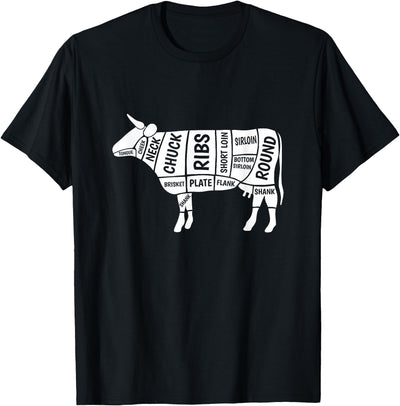 Beef Steak Cow Butcher Cuts Teez Cow T-Shirt