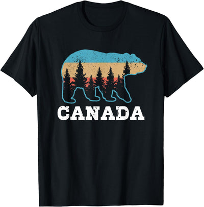 Canada Vintage Grizzly Bear Nature Souvenir Gift T-Shirt