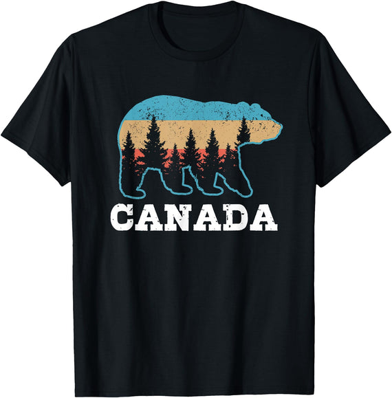 Canada Vintage Souvenirs & Gifts Canada Vintage Grizzly Bear Nature Souvenir Gift T-Shirt - Black