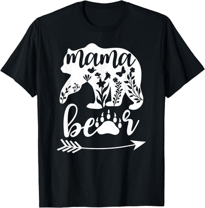 Floral Mama Bear Mom Bear Mommy Bear T-Shirt