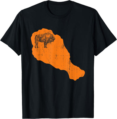 Dark Met Funny Buffalo Chicken Hot Spicy Wings Foodie T-Shirt