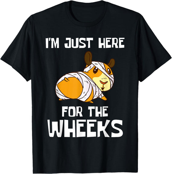 Funny Guinea Pig Halloween Merch Kids Women Men Guinea Pig Halloween Accessories Mummy Piggy Stuff Cavy T-Shirt - Black