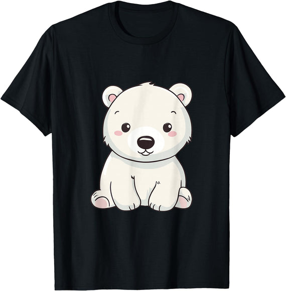 Polar Bears Shirts Cute Kawaii Polar Bears Lovers Gifts, White Bears T-Shirt - Black
