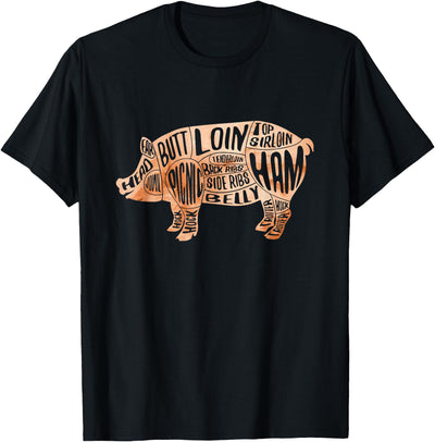 Pig Cuts Butchers And Bacon Parts Pig Day Lovers T-Shirt