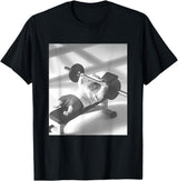 Hamster Gym Weight Lifting Meme T-Shirt - Black
