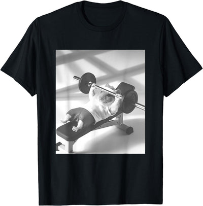 Hamster Gym Weight Lifting Meme T-Shirt