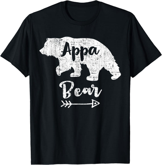 Mens Funny Appa Bear Father's Day Shirt T-Shirt - Black