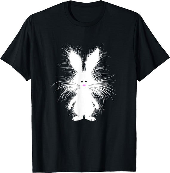 Cute and Silly Frazzled Easter Rabbit Bunny T-Shirt in Black
