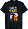 Peppa Pig Muddy Puddles Jump! Peppa & George Having Fun T-Shirt - Black