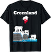 Greenland Polar bears lover trip souvenir Greenland Polar Bears Sea cliffs Greenland flag map souvenir T-Shirt - Black