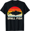 BoredKoalas Fish Fishing Shirts Fisherman Gifts Small Fish Retro Bass Fishing Family Matching Son Boys Gift T-Shirt - Black