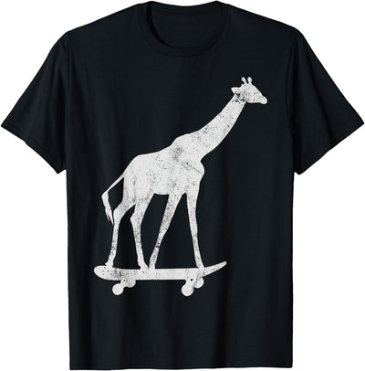 Giraffe Skateboarding Skateboarder T-Shirt