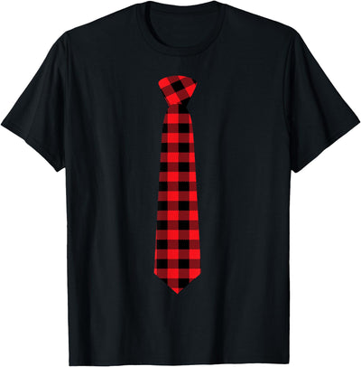 Cow Buffalo Plaid Red Tartan Pattern Chest Pocket Dad Family T-Shirt