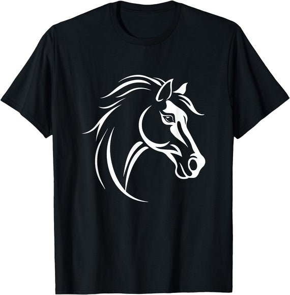 Horse Designs. Horse Equestrian Riding Graphic T-Shirt - Black
