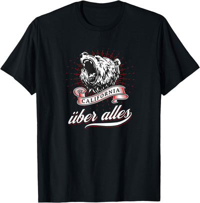 California Über Alles with Roaring Grizzly Bear T-Shirt