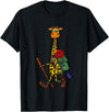 Smiletodaytees Funny Giraffe Hiking T-shirt T-Shirt - Black