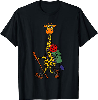 Funny Giraffe Hiking T-shirt