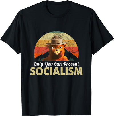 Only You Can Prevent Socialism - Camping Bear - Vote 2020 T-Shirt