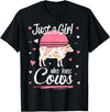 Pack A Punch Just A Girl Who Loves Cows Shirt Vintage T-Shirt - Black