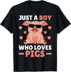 Funny Pig Clothes & Outfits For Men, Boys Or Kids Just A Boy Who Loves Pigs Men Pig Lovers Pig Stuff Farmer T-Shirt - Black