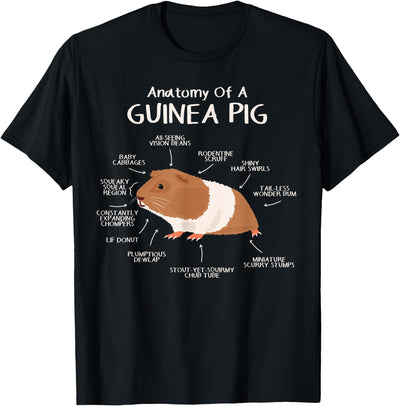 Anatomy Of A Guinea Pig Cavy Lover Owner Stuff Piggy Peeg T-Shirt